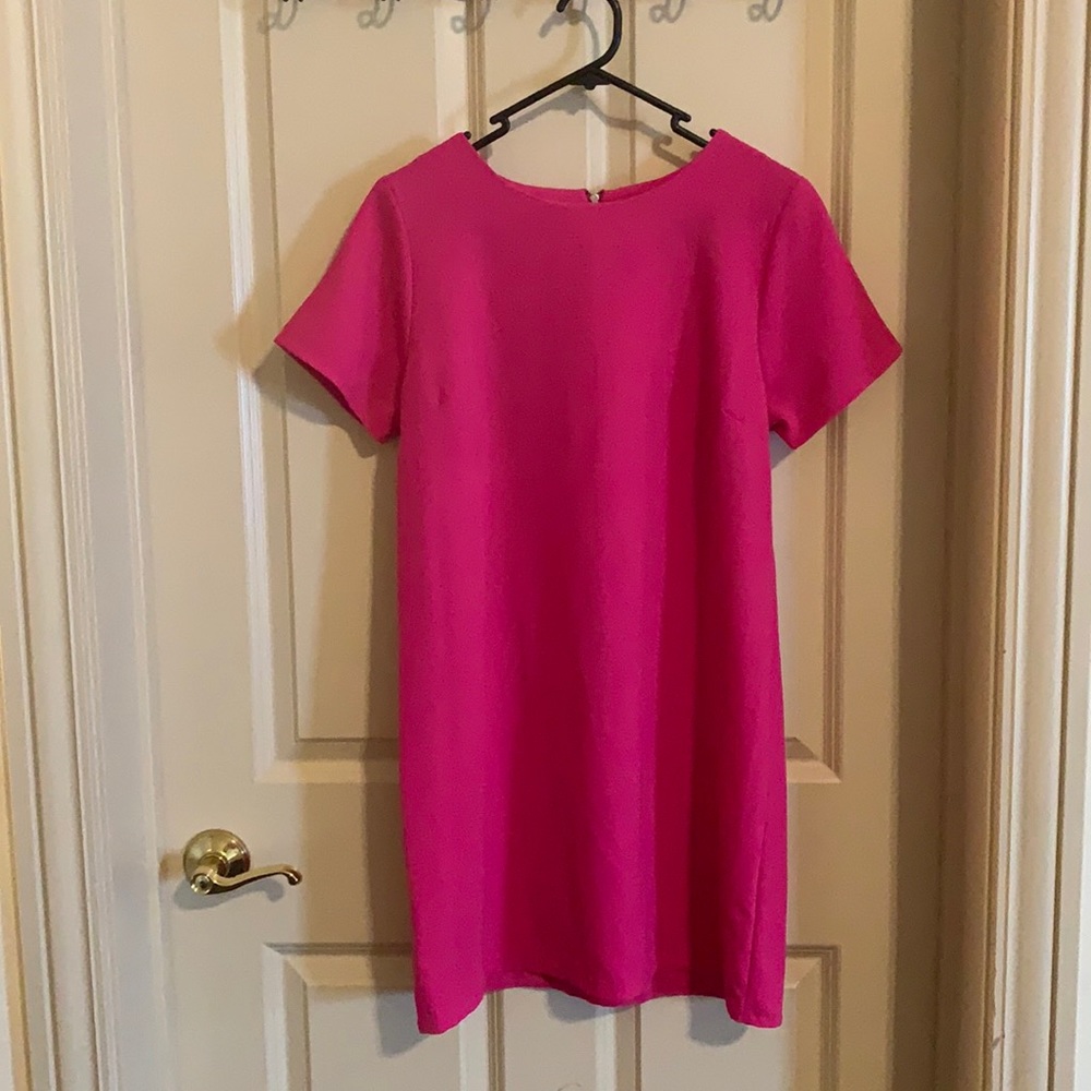 Hot pink dress (above the knee, relaxed fit)